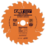 CMT Orange Sägeblätter für Nicht-Eisenmetalle, Kunststoffe - D160x2,2 d20 Z24 HW #284.160.24H