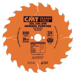 CMT Orange Kreissägeblätter für Querschnitte - D190x2,6 d30 Z24 HW #C29119024M