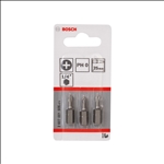 Bosch Schrauberbit Extra-Hart PH 0, 25 mm, 3er-Pack #2607001506