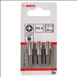 Bosch Schrauberbit Extra-Hart PH 4, 32 mm, 3er-Pack #2607001518