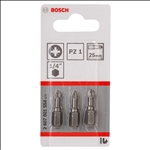 Bosch Schrauberbit Extra-Hart PZ 1, 25 mm, 3er-Pack #2607001554