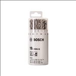 Bosch 19-tlg. Metallbohrer-Set HSS-G, DIN 338, 135° im Kunststoffrohr, 1–10 mm #2607018361