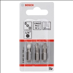 Bosch Schrauberbit-Set Extra-Hart (gemischt), 3-teilig, S 1,0x5,5, PH2, PZ2, 25 mm #2607001766