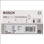 Bosch Karosseriebohrer HSS-R, DIN 1897, 2 x 12 x 38 mm, 10er-Pack #2608597209