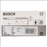 Bosch Karosseriebohrer HSS-R, DIN 1897, 3,8 x 22 x 55 mm, 10er-Pack #2608597229