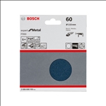 Bosch Schleifblatt F550, Expert for Metal, 115 mm, 60, ungelocht, Klett, 5er-Pack #2608608Y05