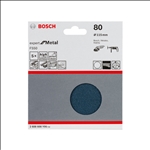 Bosch Schleifblatt F550, Expert for Metal, 115 mm, 80, ungelocht, Klett, 5er-Pack #2608608Y06