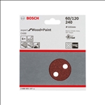 Bosch Schleifblatt C430, 115 mm, 60, 120, 240, 8 Löcher, Klett, 6er-Pack #2608605107