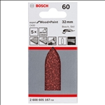 Bosch Schleifblatt C430, 32 mm, 60, ungelocht, 5er-Pack #2608605167