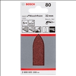 Bosch Schleifblatt C430, 32 mm, 80, ungelocht, 5er-Pack #2608605168