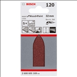 Bosch Schleifblatt C430, 32 mm, 120, ungelocht, 5er-Pack #2608605169