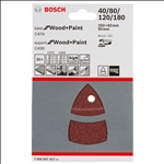 Bosch Schleifblatt-Set C470 und C430, 102 x 62, 93 mm, 40 - 180, 25er-Pack #2608607417