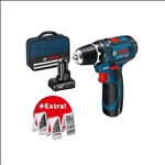 Bosch Akku-Bohrschrauber GSR 12V-15, mit 1 x 2.0 Ah, 1 x 4.0 Ah, Zubehör-Set in Tasche #0615990G6L