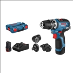 Bosch Akku-Bohrschrauber GSR 12V-35 FC, mit 2 x 3.0 Ah Li-Ion Akku, 4 Aufsätze, L-BOXX #06019H3000