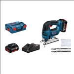 Bosch Akku-Stichsäge GST 18V-LI B, L-BOXX 136, 2 x Li-Ion-Akku 4,0 Ah, Stichsägeblatt #06015A6106