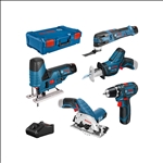 Bosch Combo Kit 5 tool kit 12V: GSR, GST, GOP, GKS, GSA, 3x GBA 3.0Ah, GAL, XL-BOXX #0615A0017C