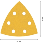 Bosch EXPERT C470 Deltaschleifblatt, 93mm, K240, 6 Löcher, 5-tlg. #2608900829