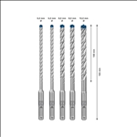 Bosch EXPERT SDS plus-7X Hammerbohrer-Set, 6/6/8/8/10 mm, 5-tlg #2608900198