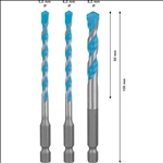 Bosch EXPERT HEX-9 Multi Construction Bohrer-Set, 5/6/8x100 mm, 3-tlg. #2608900584