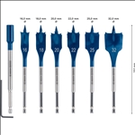 Bosch EXPERT SelfCut Speed Flachfräsbohrer-Set, 16/18/20/22/25/32 mm, 7-tlg. #2608900334