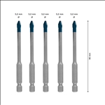 Bosch EXPERT HEX-9 HardCeramic Dachziegel-Bohrer-Set, 5 mm, 5-tlg. #2608900598