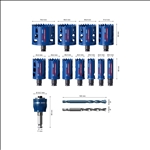 Bosch EXPERT Tough Material Lochsäge-Set, 20/22/25/32/35/40/44/51/60/64/76 mm, 14-tlg. #2608900447