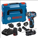 Bosch Akku-Bohrschrauber GSR 12V-35 FC, 2 x Akku GBA 12V 3.0Ah, 5 x Aufsätze in L-BOXX #06019H3008