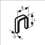 Bosch Schmalrückenklammer Typ 55, 6 x 1,08 x 12 mm, 1000er-Pack #1609200370
