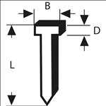 Bosch Tackernagel Typ 47, 1,8 x 1,27 x 16 mm, 1000er-Pack #1609200376