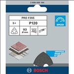 Bosch PRO F355 Schleifblatt, 93 mm, G120, 5-tlg. #2608605194