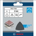 Bosch PRO F355 Schleifblatt, 93 mm, G180, 5-tlg. #2608605195