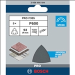 Bosch PRO F355 Schleifblatt, 93 mm, G600, 5-tlg. #2608605199