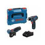 Bosch Combo Kit Set mit 2 12V-Werkzeugen: GSR 12V-15/GWS 12V-76, 2x Akku GBA 12V 2.0Ah #0615990N2U