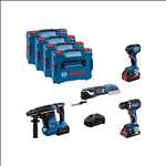 Bosch Combo Kit Set mit 4x 18V: GSR 18V-90C/GDR 18V-210C/GBH18V-24C/GOP18V-28, 3x Akku #0615990N34