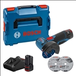 Bosch Akku-Winkelschleifer GWS 12V-76, 2 x Akku GBA 12V 3.0Ah in L-BOXX #06019F200B