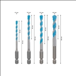 Bosch EXPERT HEX-9 Multi Construction Bohrer-Set, 4x90/5x100/6x100/8x100 mm, 5-tlg. #2608902368