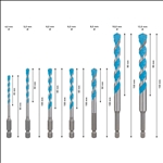 Bosch EXPERT HEX-9 Multi Construction Bohrer-Set, D= 4/5/6/6/8/10/12 mm, 7-tlg. #2608902370