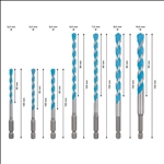 Bosch EXPERT HEX-9 Multi Construction Bohrer-Set, D= 5/5,5/6/6/7/8/10 mm, 7-tlg. #2608902371