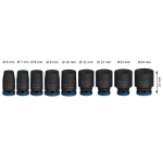 Bosch PRO Impact Socket Set, 1/4 Zoll, Standard, 9‑tlg. #2608003034