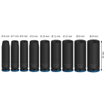 Bosch PRO Impact Socket Set, 1/4 Zoll, tief, 9‑tlg. #2608003035