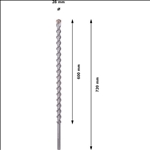 Bosch PRO SDS max-9 Natural Stone Bohrer, 28 x 600 x 720 mm #1618596503
