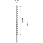 Bosch PRO SDS max-9 Natural Stone Bohrer, 32 x 600 x 720 mm #1618596506