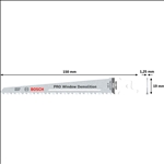 Bosch PRO Window Demolition S611DF Blatt, 1,25 x 19 x 150 mm, 5-tlg. #2608656258