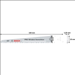 Bosch PRO Window Demolition S611DF Blatt, 1,25 x 19 x 150 mm, 100-tlg. #2608656259