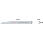 Bosch PRO Multi Material Demolition S1110VF Säbelsägeblatt, 1,6 x 22 x 225 mm, 5-tlg. #2608657610