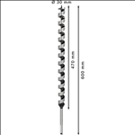 Bosch PRO Wood Holzschlangenbohrer, 30 x 470 x 600 mm #2608585726