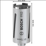 Bosch PRO Trockenbohrkrone, 72 x 150 mm, G 1/2 Zoll #2608587323
