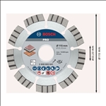 Bosch PRO Multi Material Diamanttrennscheibe, 115 x 22,23 mm #2608602641