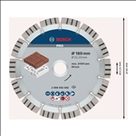 Bosch PRO Abrasive Diamanttrennscheibe, 180 x 22,23 mm #2608602682