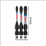 Bosch PRO Phillips Impact Bit, PH1x55, PH2x55, PH3x55 mm, 3-tlg. #2608522491